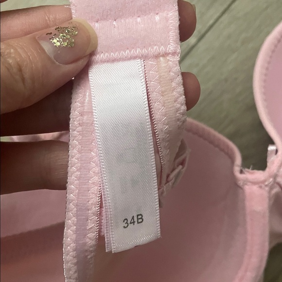 Elegant Pretty Pink Lace Trim Bra Adjustable Straps Turns Strapless - Picture 5 of 9